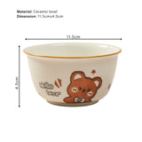 Set of 2 Bear Ceramic Snack Bowl / Dessert Dish – Handcrafted Lovely Kids Tableware | Pinch of Pretty