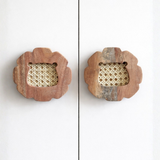 Lion Wood & Cane Cupboard Handles