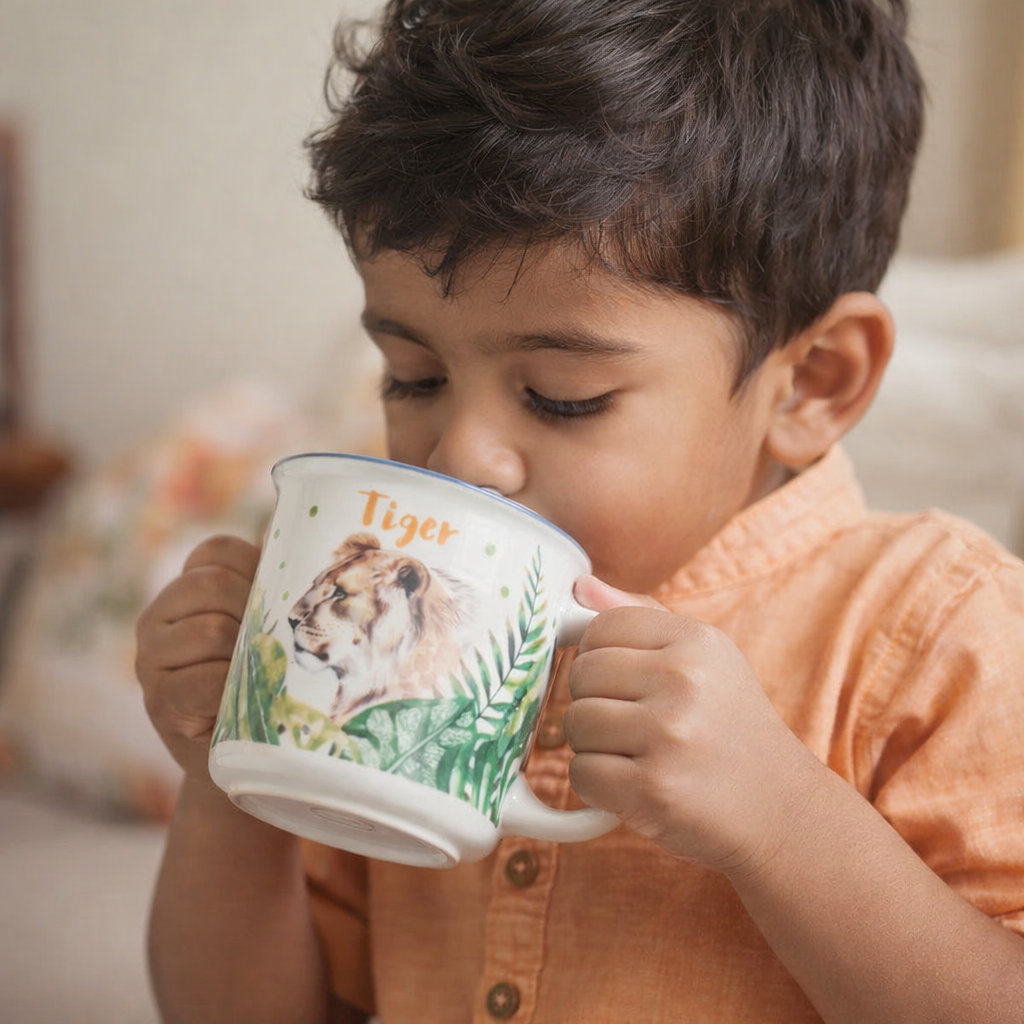 Lion Ceramic Mug– Handcrafted Wild Animal Kids Tableware | Pinch of Pretty