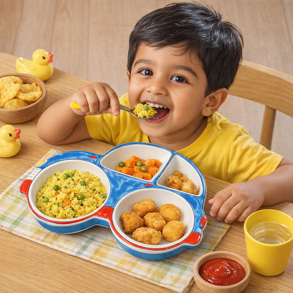 Blue Speedy Car Ceramic Plate – Handcrafted Race Car Kids Dinnerware | Pinch of Pretty