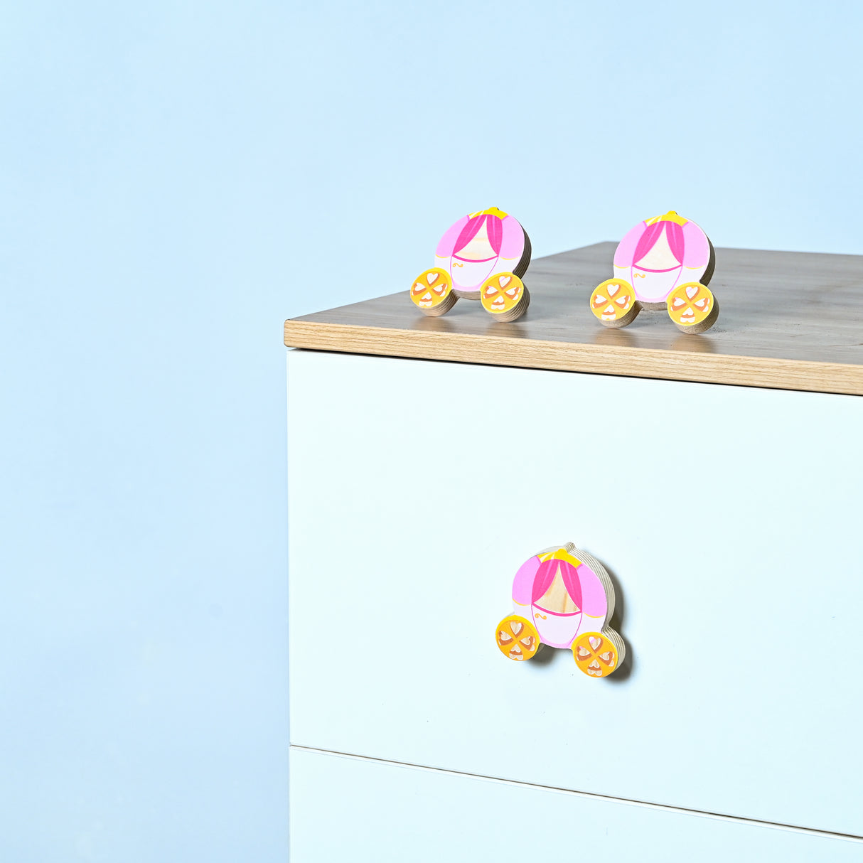Princess Carriage Wooden/ Drawer  Knob– Handcrafted Kids Room Hardware | Pinch of Pretty