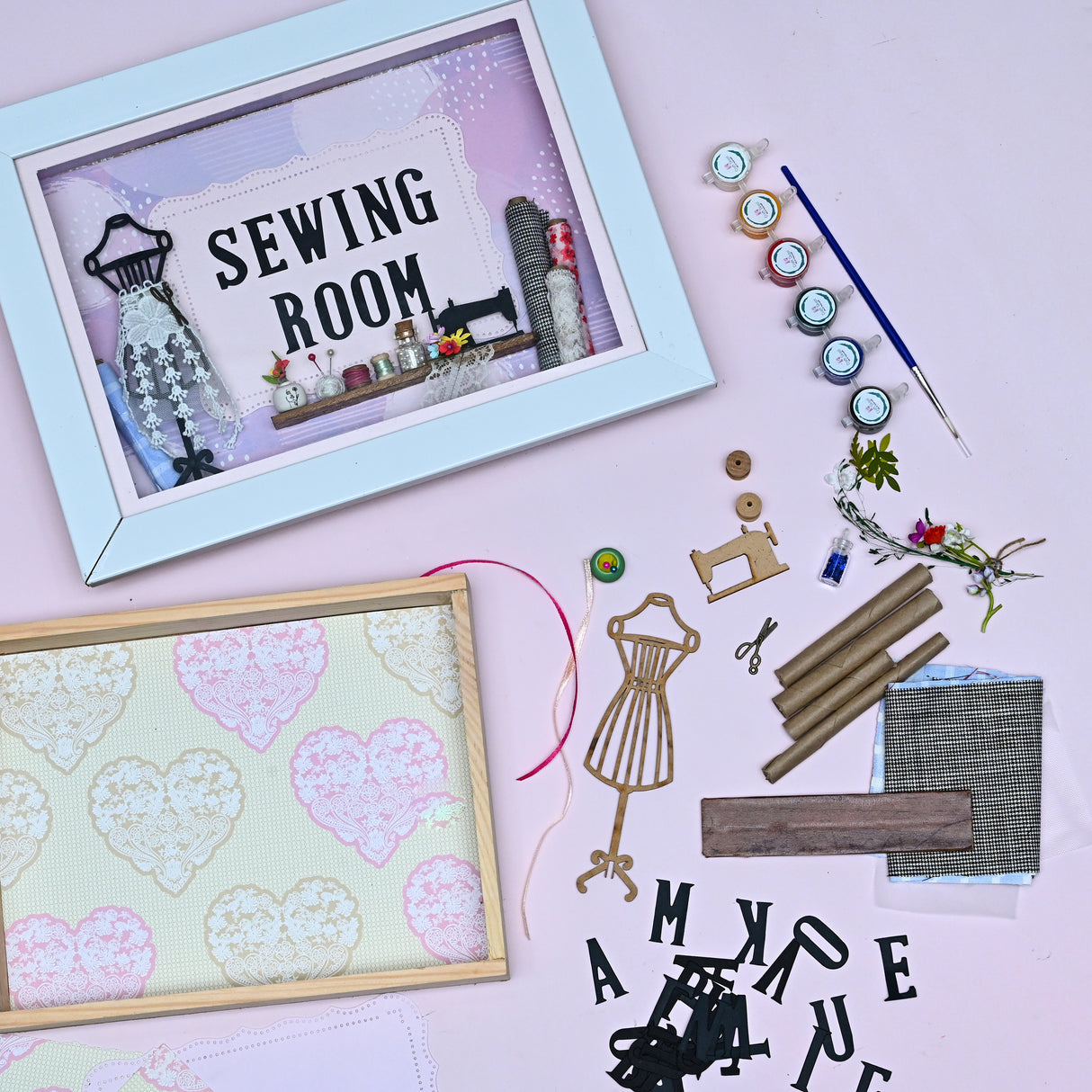 Dreamy Miniature Sewing Room Decorative Frame