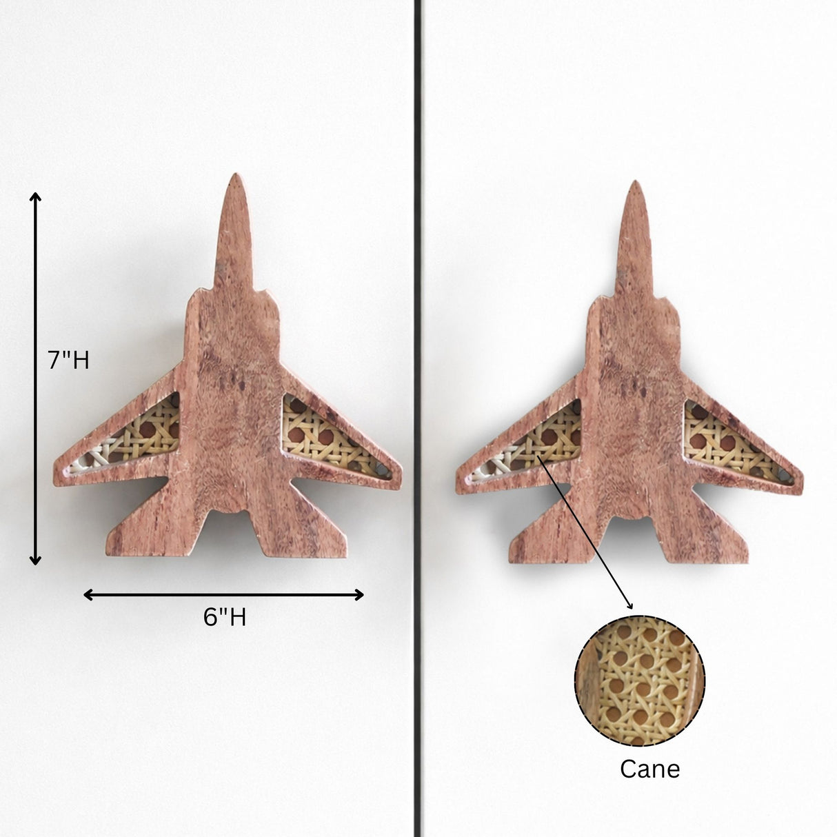 Fighter Jet Wood & Cane Handles / Drawer – Handcrafted Kids Room Hardware | Pinch of Pretty