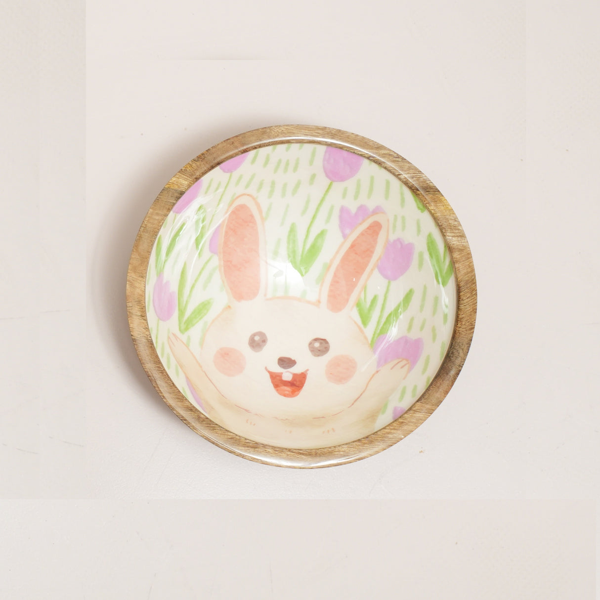Happy Bunny Floral Bowl– Handcrafted Pastel Easter Kids Dinnerware | Pinch of Pretty