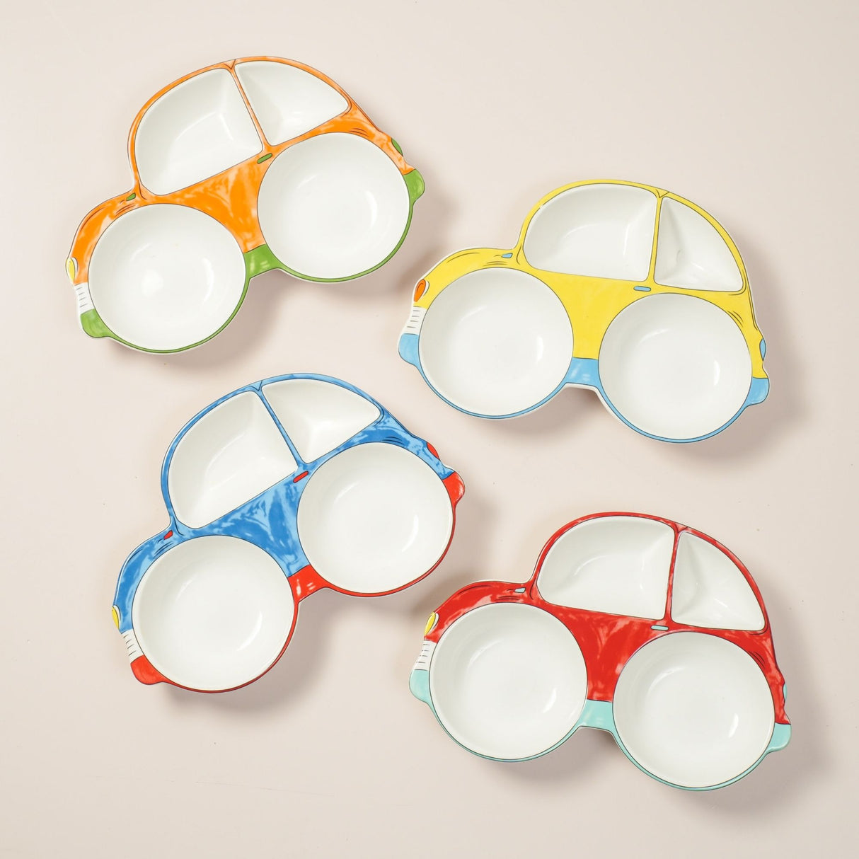 Orange Speedy Car Ceramic Plate – Handcrafted Race Car Kids Dinnerware | Pinch of Pretty