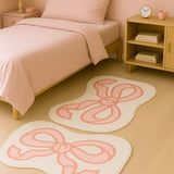 Pretty Bow Ribbon Abstract Floor Mat / Rug – Pastel Pink Kids Room Decor | Pinch of Pretty