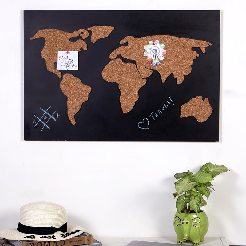 World Map Chalk Board