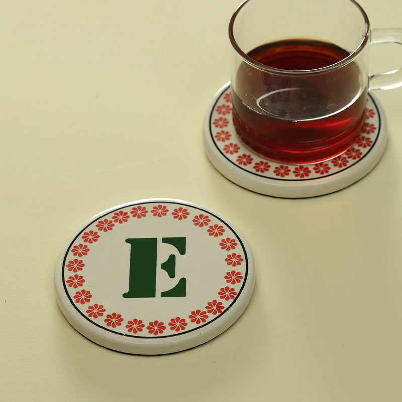 Monogram E coaster
