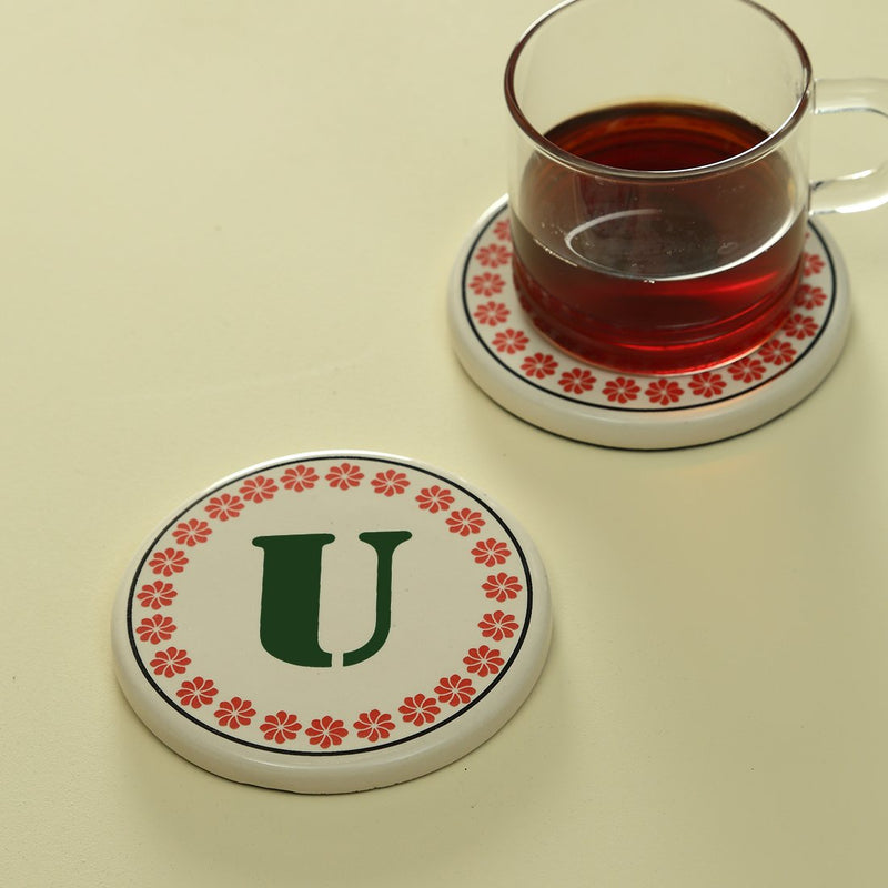 Monogram U coaster