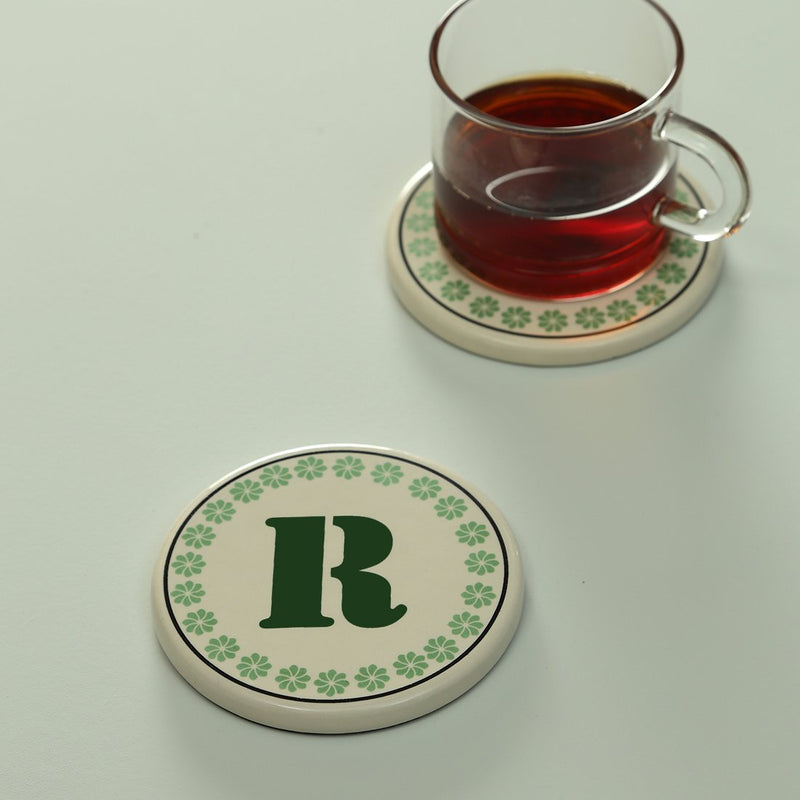 Monogram R coaster