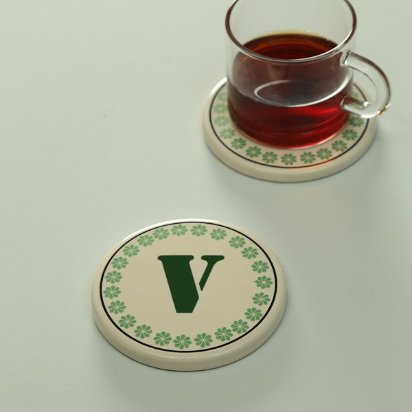 Monogram V coaster