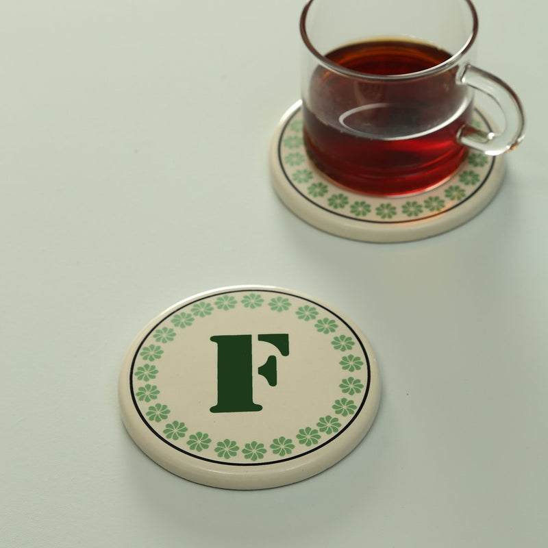 Monogram F coaster