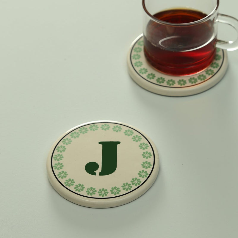 Monogram J coaster