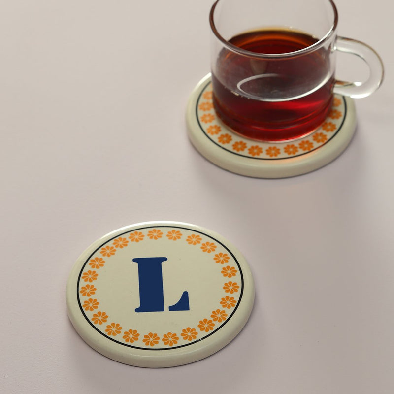 Monogram L coaster