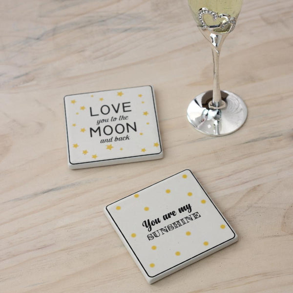 "Love you to the moon" coaster