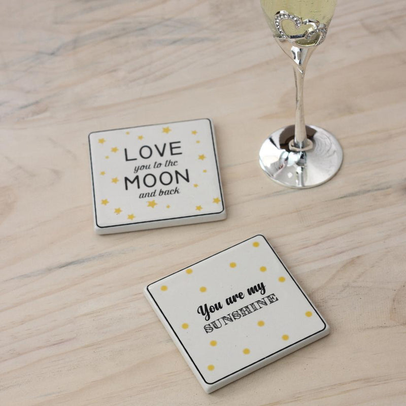 "Love you to the moon" coaster