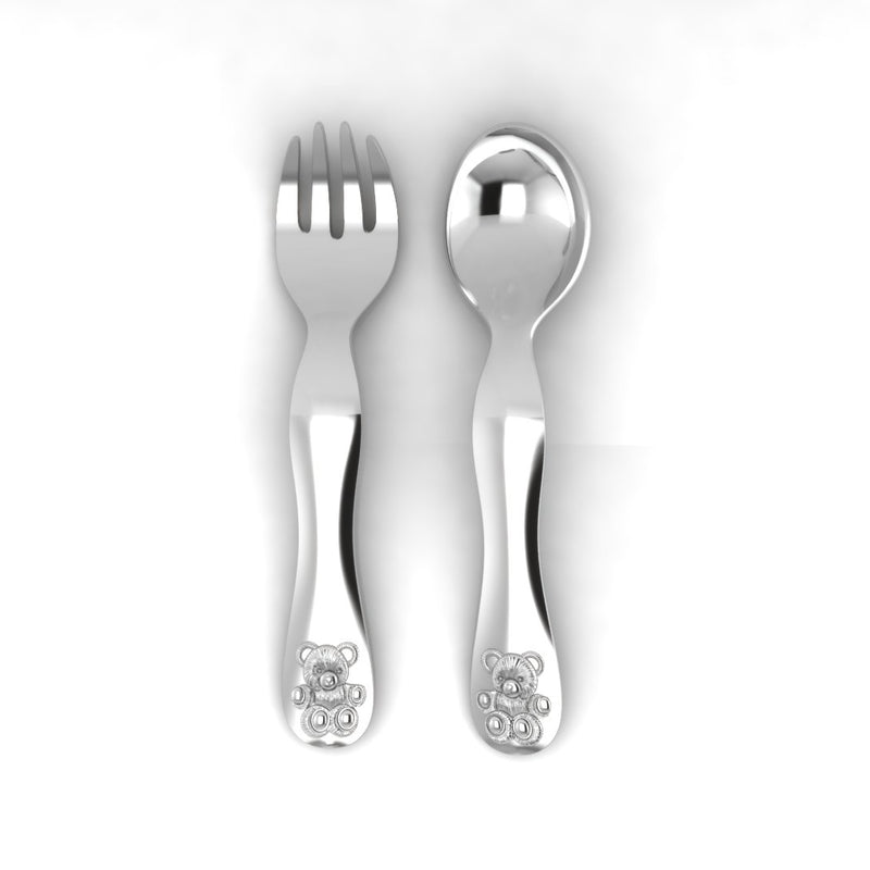 Teddy Silver Plate Classic Spoon Fork Set by Krysaliis