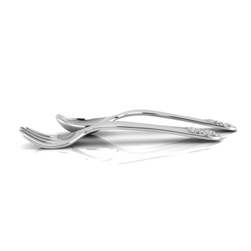 Silver Plated Spoon & Fork Set - Teddy bear