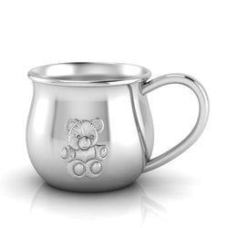 Silver Plated baby Cup with Embossed Teddy