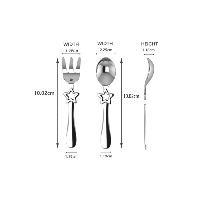Silver Plated Baby Spoon & Fork Set - Be a Star