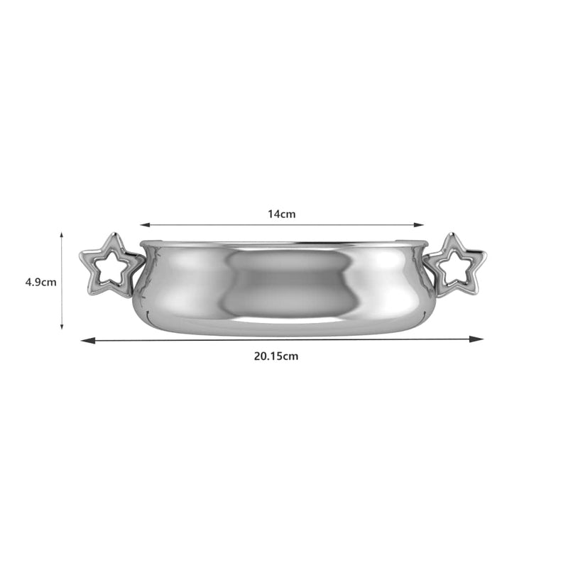 Silver Plated Bowl for Baby & Child - Star Handle Feeding Porringer