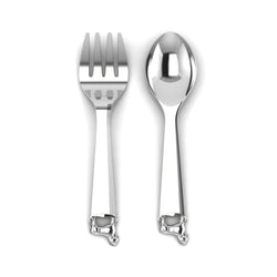 Silver Plated Baby Spoon & Fork Set - Rocking Horse