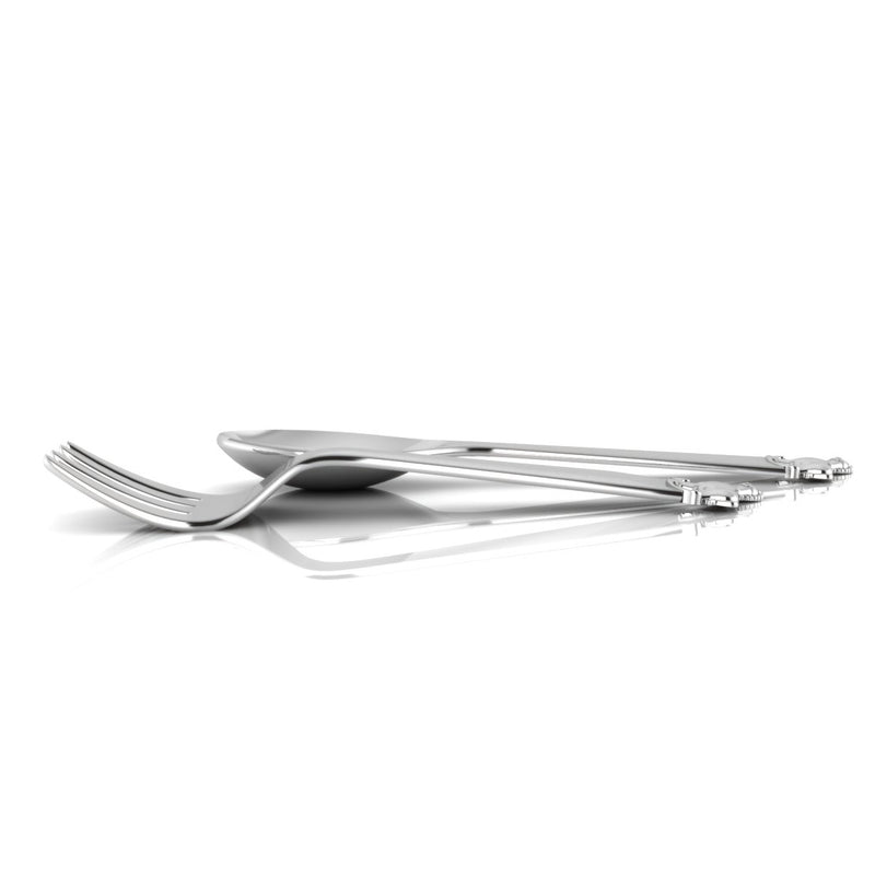 Silver Plated Baby Spoon & Fork Set - Rocking Horse