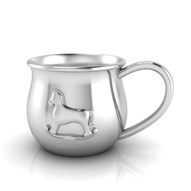 Silver Plated Baby Cup with Embossed Horse
