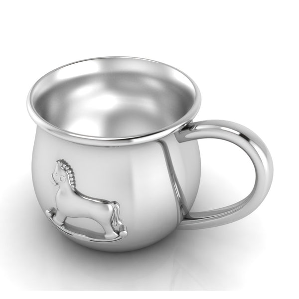 Silver Plated Baby Cup with Embossed Horse