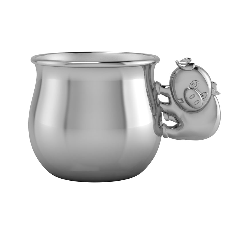 Silver Plated Piggy Baby Cup