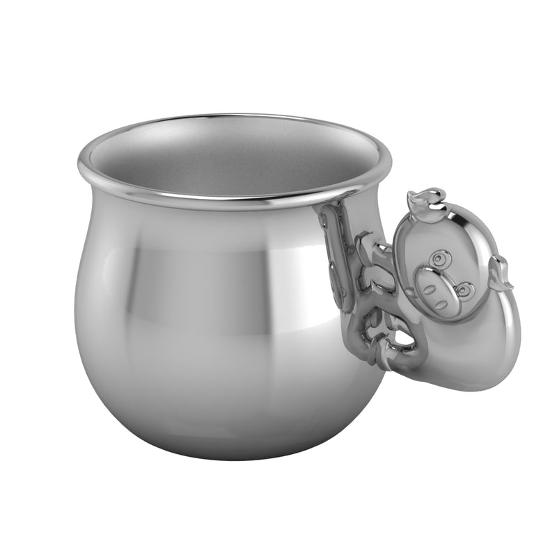 Silver Plated Piggy Baby Cup