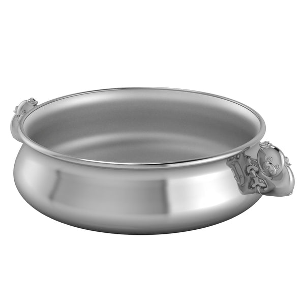 Silver Plated Bowl for Baby & Child - Piggy Handle Feeding Porringer