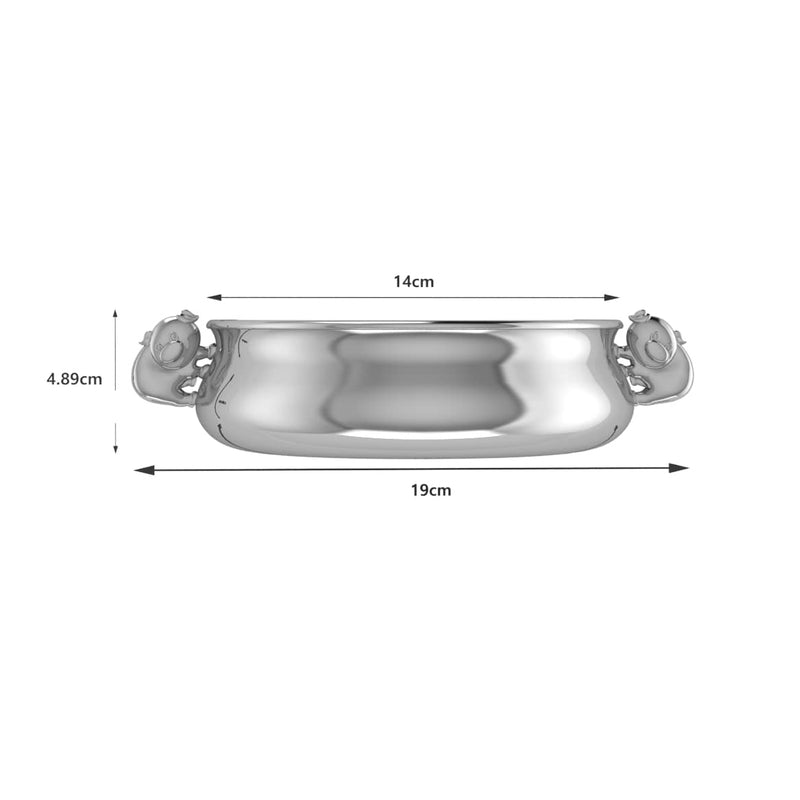 Silver Plated Bowl for Baby & Child - Piggy Handle Feeding Porringer