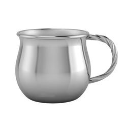 Silver Plated Baby Cup - Bulge with a Twisted handle