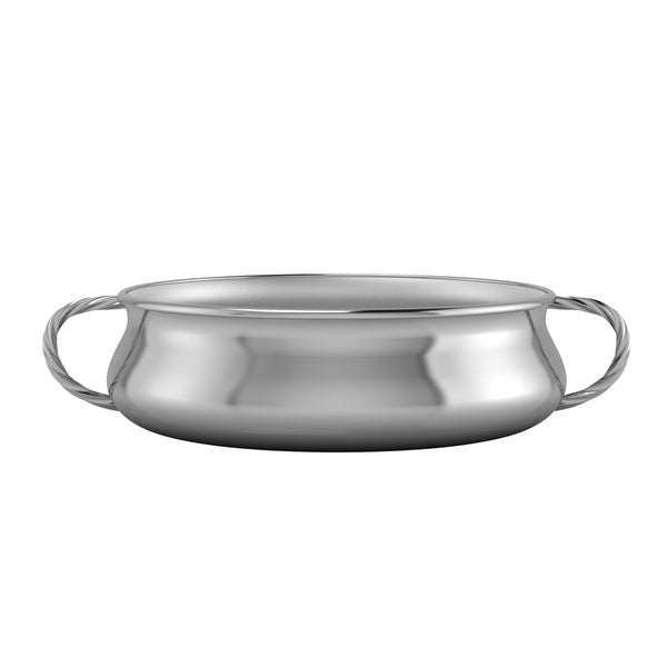 Silver Plated Bowl for Baby & Child - Twisted Handle Feeding Porringer