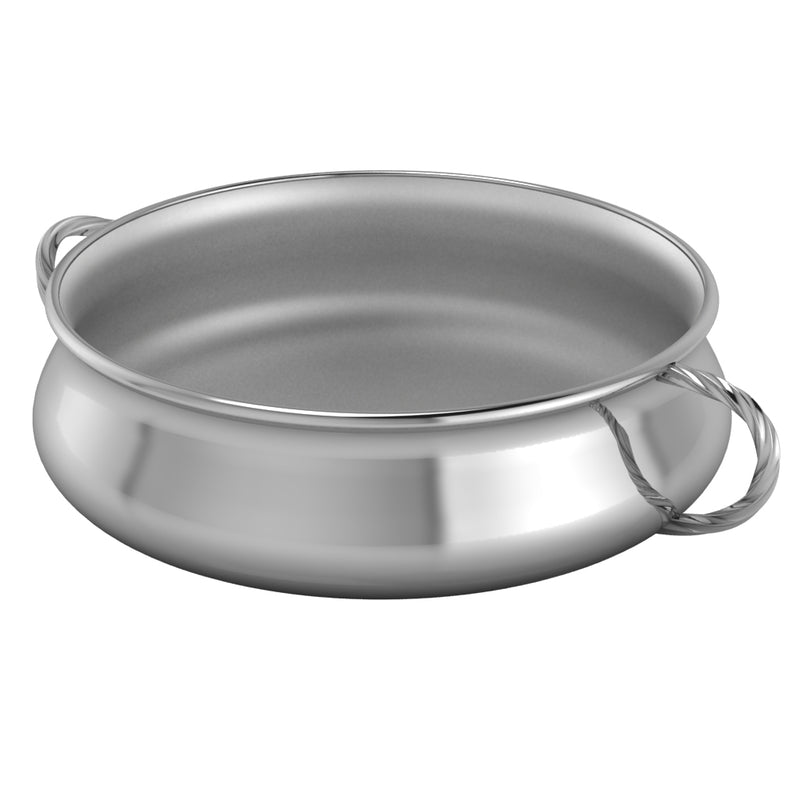 Silver Plated Bowl for Baby & Child - Twisted Handle Feeding Porringer