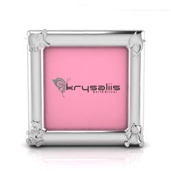 Silver Plated Photo Frame for Baby & Kids- Square with Animal Motifs