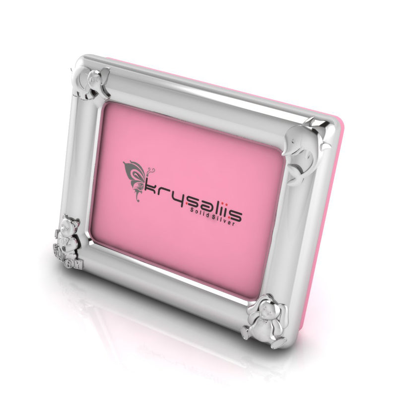 Silver Plated Photo Frame for Baby & Kids- Rectangle with Animal Motifs