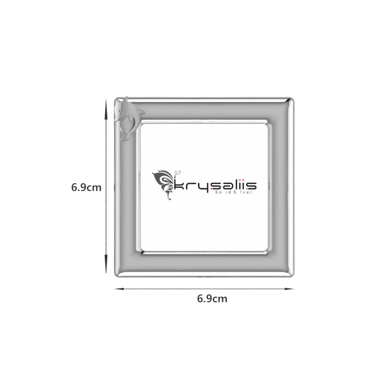 Silver Plated Photo Frame for Baby & Kids- Square with Dolphin Motif