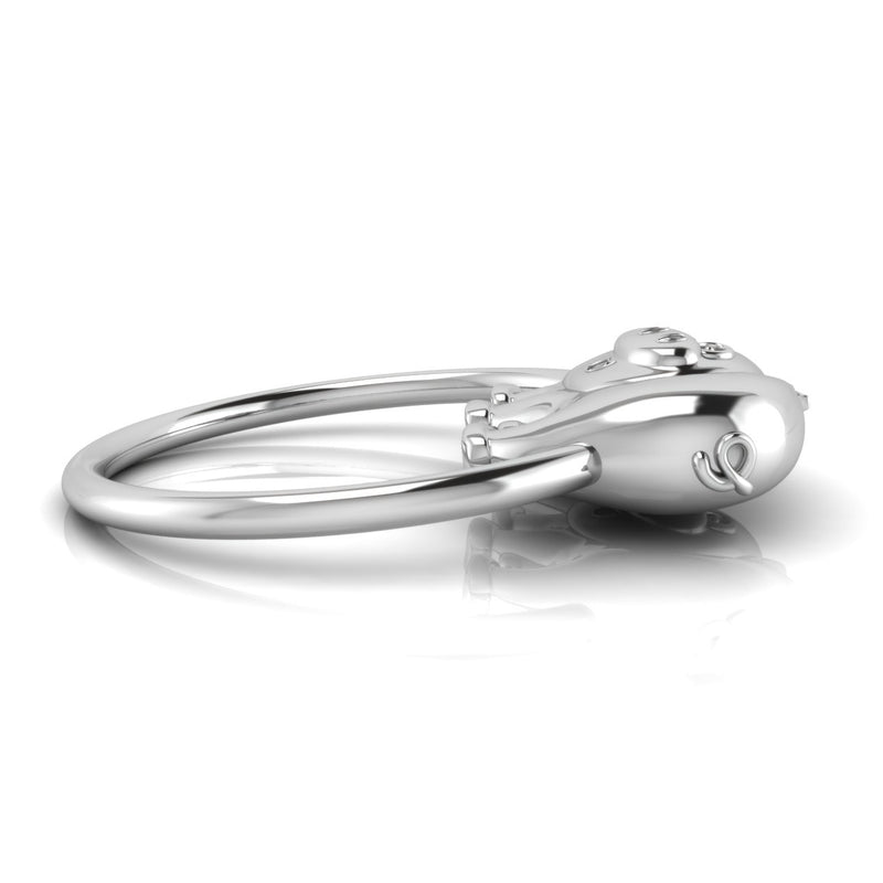 Silver Plated Baby Rattle - Piggy Ring