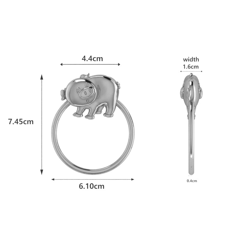 Silver Plated Baby Rattle - Piggy Ring