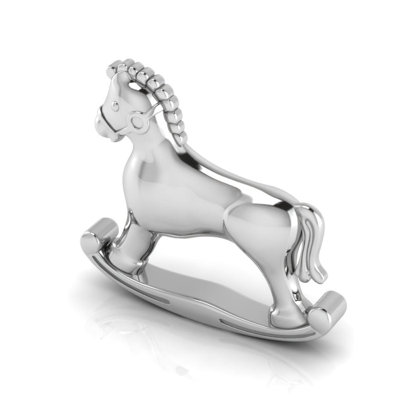 Silver Plated Baby Rattle - Rocking Horse