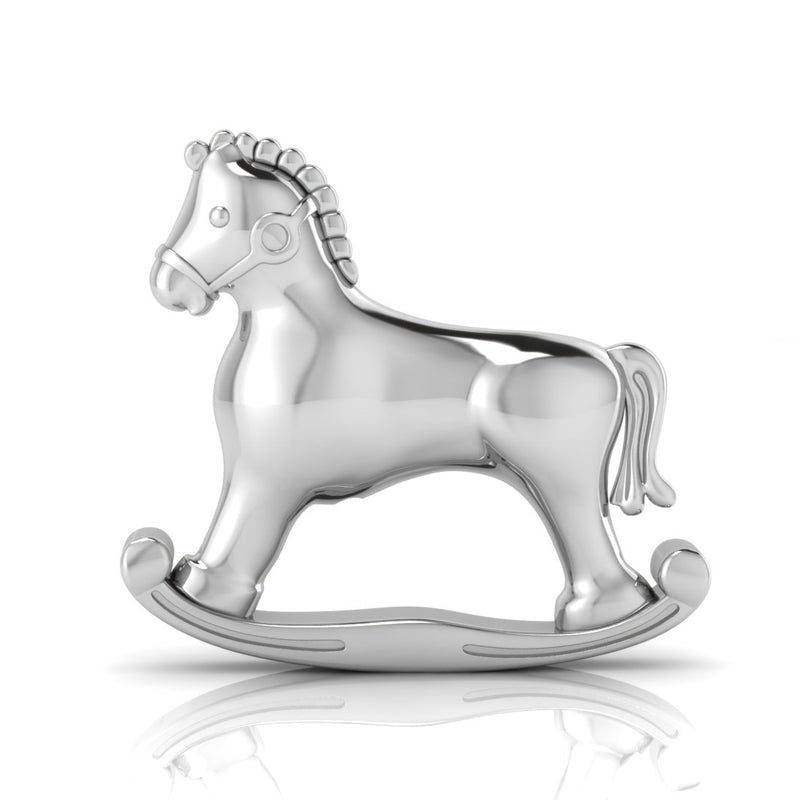 Silver Plated Baby Rattle - Rocking Horse