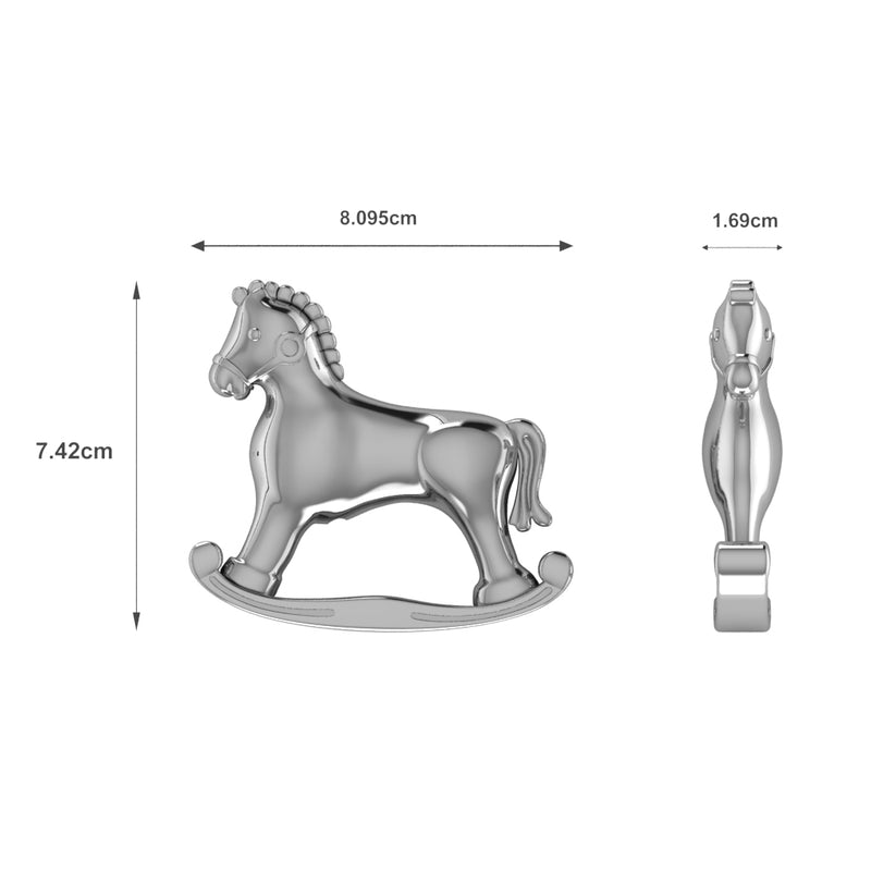 Silver Plated Baby Rattle - Rocking Horse