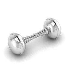 Silver Plated Baby Rattle - Twisted Dumbbell