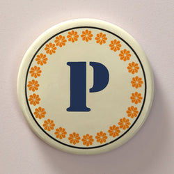 Monogram P coaster